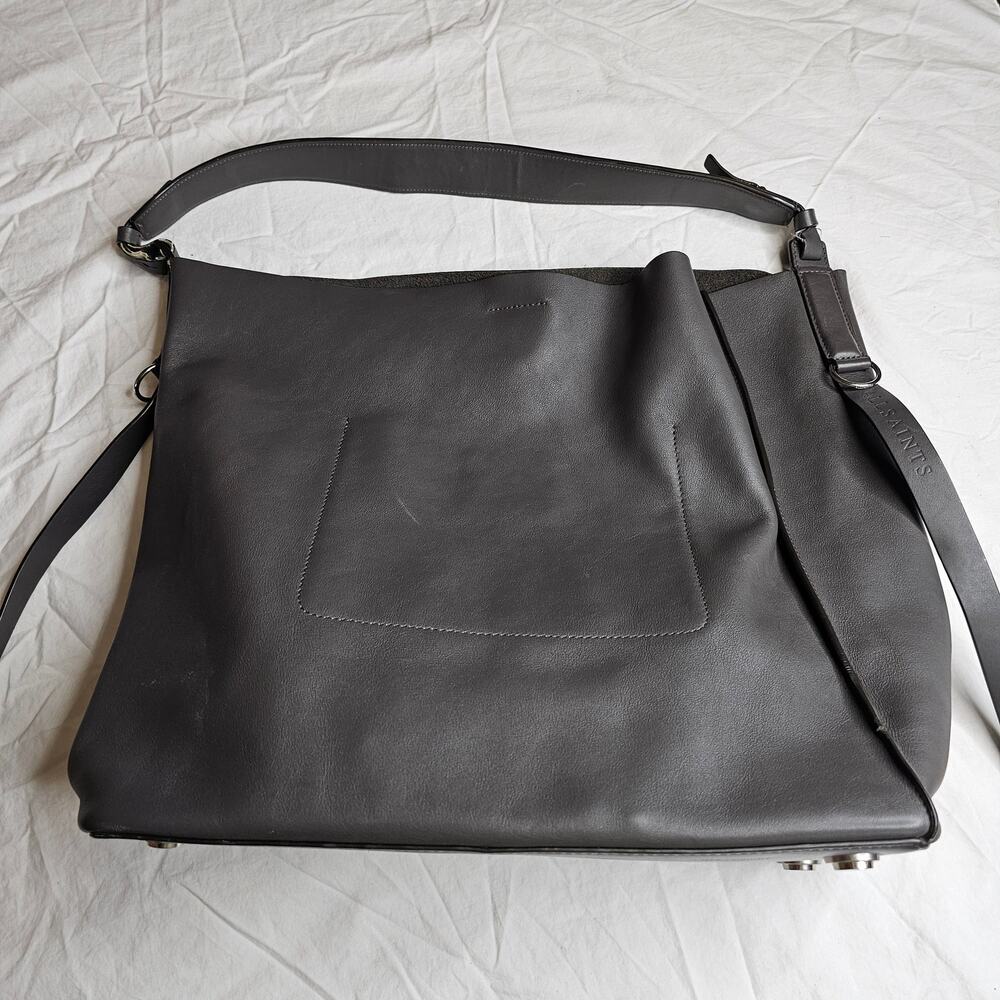 All Saints Paradise N/S Tote Gray Leather - Picture 6 of 11